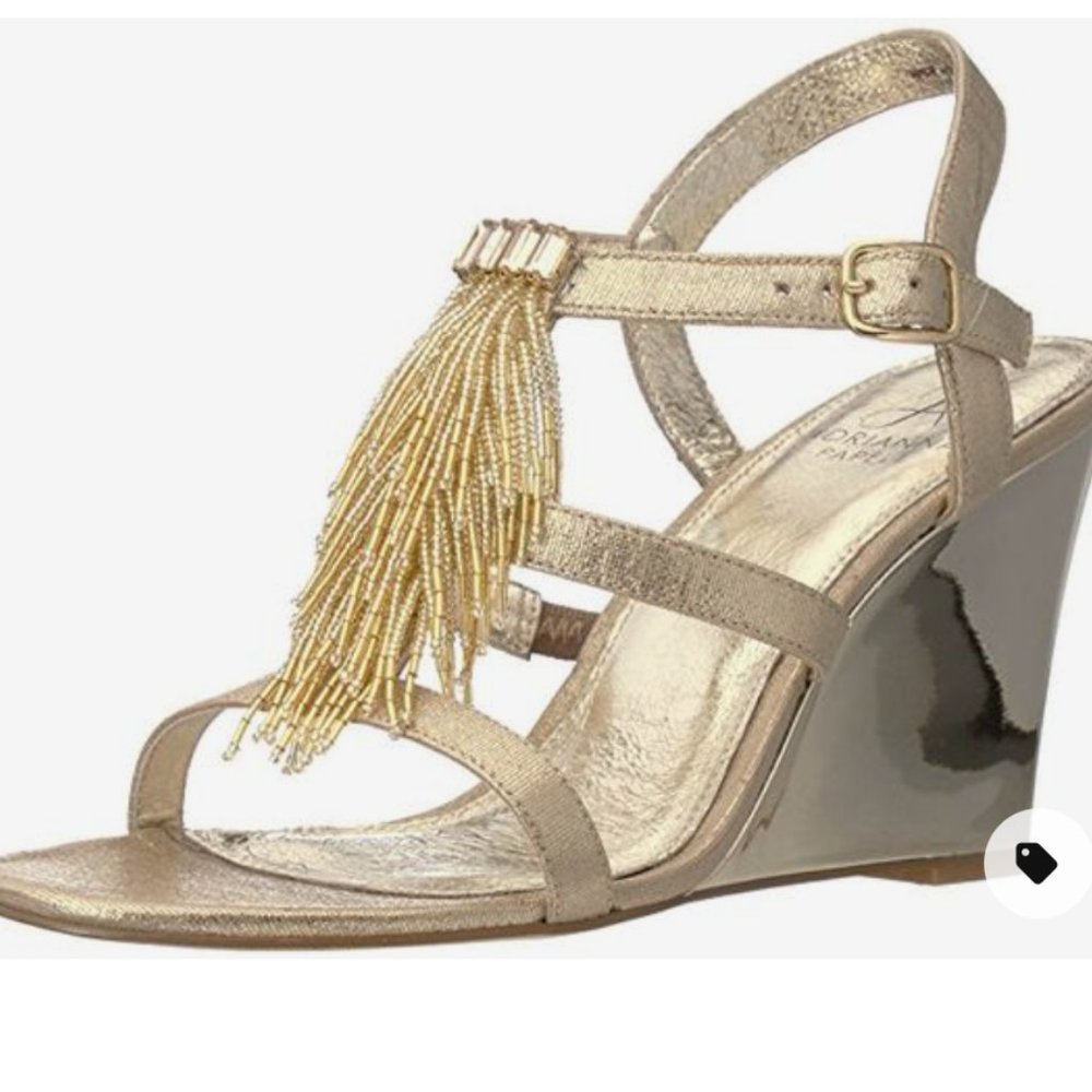Adrianna Papell Metallic Gold Wedge Sandal